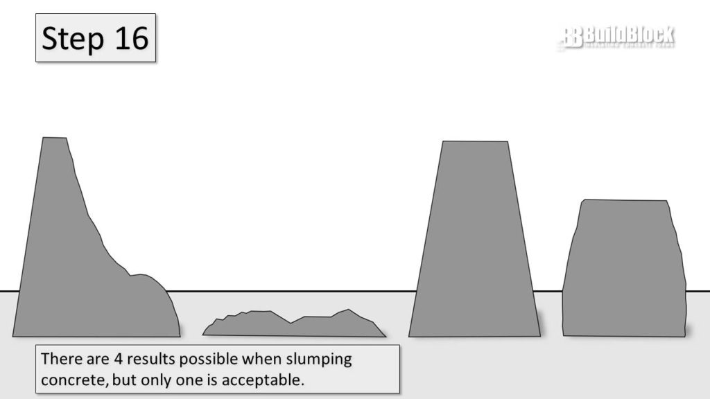 Step 16: There are 4 (four) results possible when slumping concrete, but only one is acceptable.