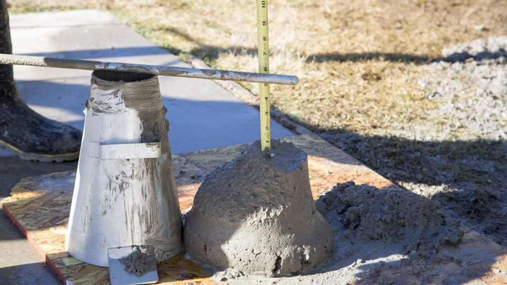 Concrete slump test