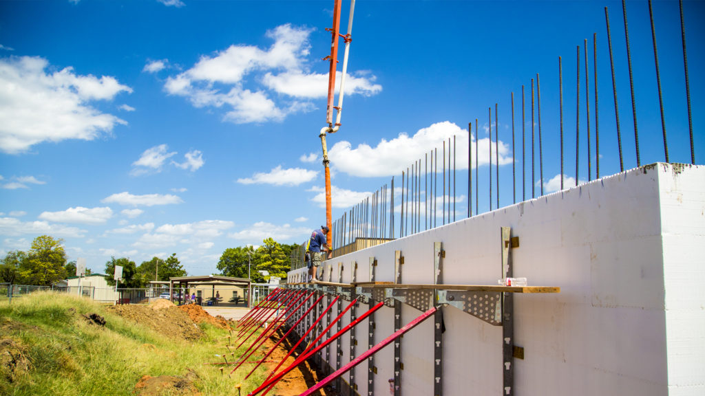 Rebar extending past the first story in a multi-story structure